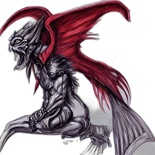 dragon, creature, mask, concept art, fantasy art, pixel art, comic book art, red transparent PNG cut-out