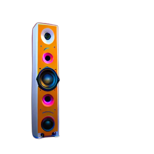3d render, large, speakers, covered transparent PNG cut-out