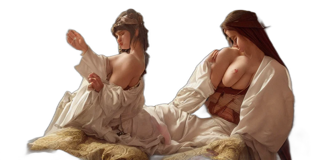 dress, oil painting, photorealistic, fantasy art transparent PNG cut-out
