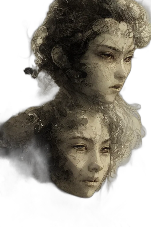 face, mask, hair, crown transparent PNG cut-out