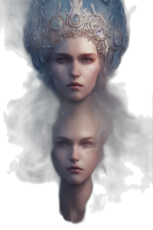 crown, face, mask, fantasy art, concept art, photorealistic, oil painting, outer space transparent PNG cut-out