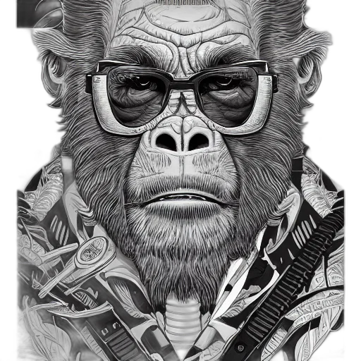 animal, face, photorealistic, comic book art, cartoon, concept art, drug, dealer transparent PNG cut-out