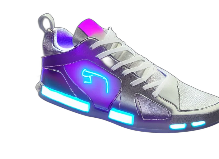 shoes, vaporwave, cyberpunk, 3d render transparent PNG cut-out