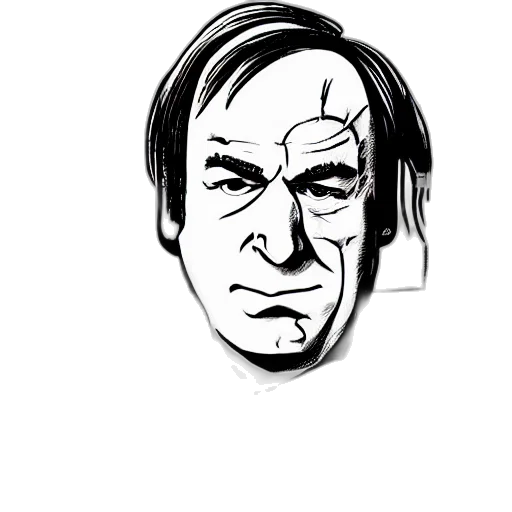 face, hair, mask, cartoon, comic book art, pencil sketch, pixel art, saul transparent PNG cut-out
