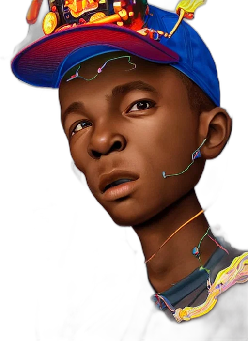face, hat, crown, jacket, photorealistic, concept art, cartoon, fantasy art transparent PNG cut-out