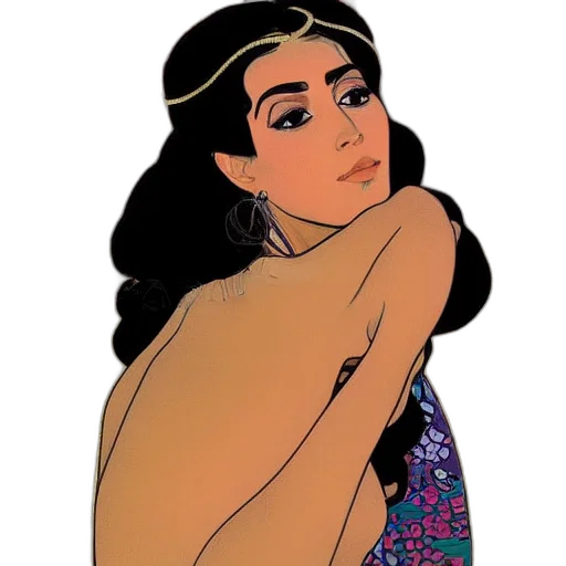 dress, jewelry, comic book art, cartoon transparent PNG cut-out