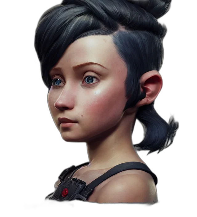 face, hair, crown, staff, concept art, fantasy art, photorealistic, 3d render transparent PNG cut-out