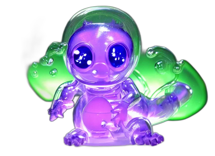 robot, creature, 3d render, concept art, vaporwave, pixel art, outer space, neon lights transparent PNG cut-out
