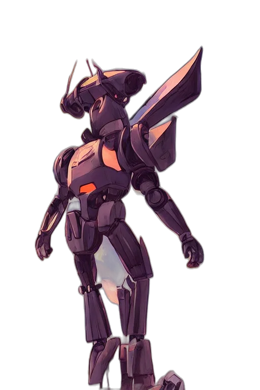 robot, weapon, concept art, 3d render transparent PNG cut-out