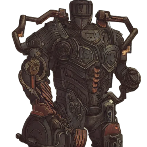 robot, staff, weapon, creature transparent PNG cut-out