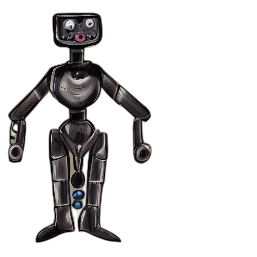 robot, 3d render, concept art, cartoon transparent PNG cut-out