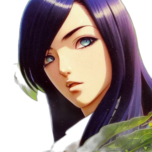 face, staff, flower, hair transparent PNG cut-out