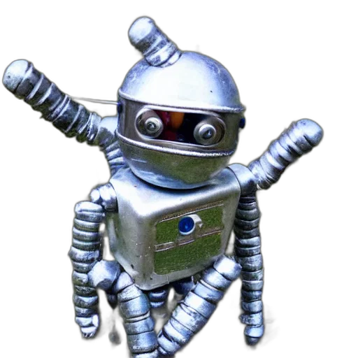 robot, staff, creature, 3d render transparent PNG cut-out