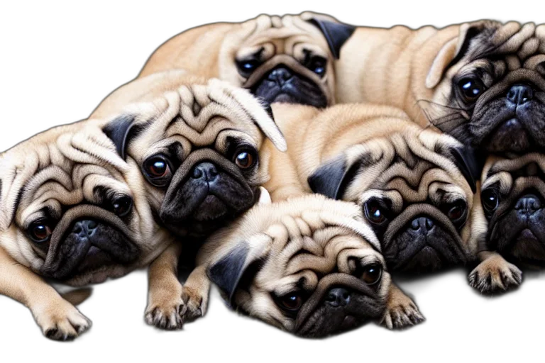 animal, photorealistic, 3d render, pug transparent PNG cut-out