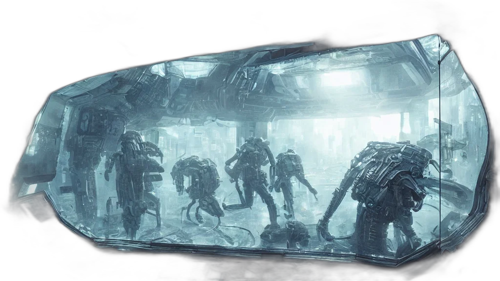 car, concept art, 3d render, underwater, fog, outer space, snow, aliens transparent PNG cut-out