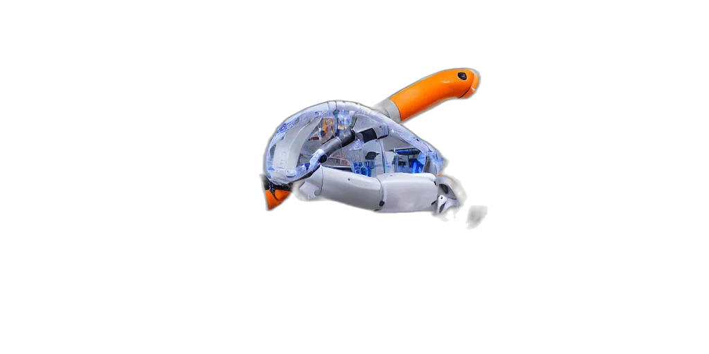 robot, weapon, mask, animal, 3d render, concept art, photorealistic, close transparent PNG cut-out
