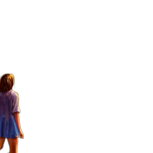dress, hair, robot, umbrella, vaporwave, 3d render, concept art, pixel art transparent PNG cut-out