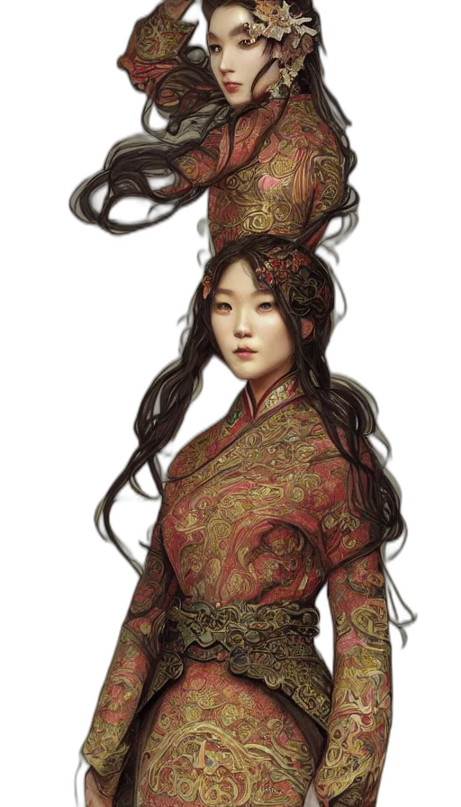 dress, staff, dragon, crown transparent PNG cut-out