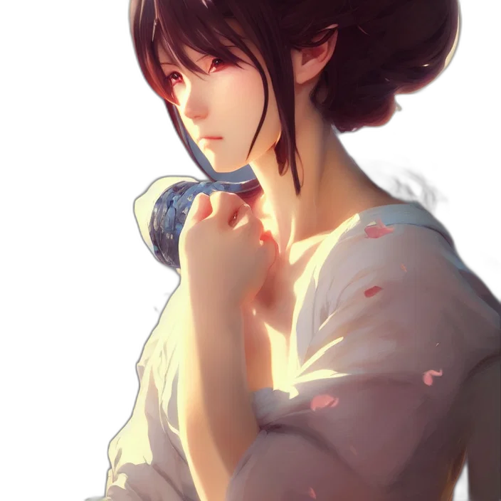 dress, face, weapon, staff transparent PNG cut-out
