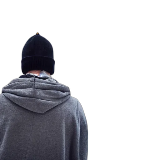 jacket, hat, face, staff transparent PNG cut-out