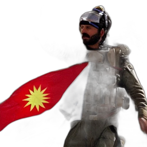 concept art, kurdish, astronaut, holding transparent PNG cut-out