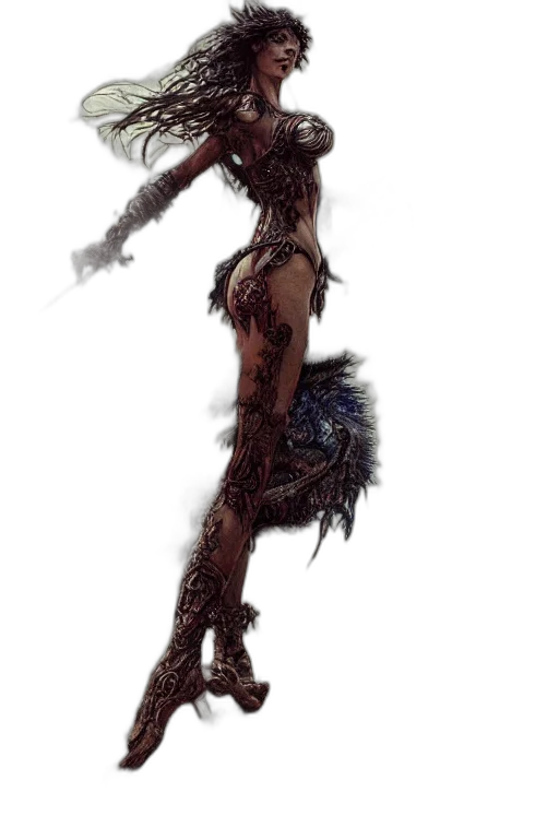 staff, creature, weapon, dress transparent PNG cut-out