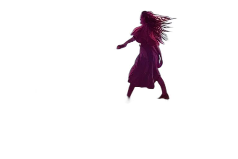 dress, hair, creature, staff transparent PNG cut-out