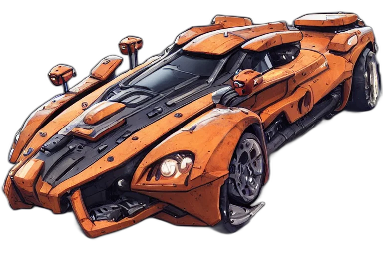 car, weapon, concept art, 3d render transparent PNG cut-out