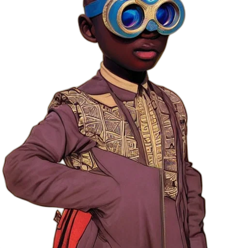mask, robot, staff, jacket, 3d render, concept art, photorealistic, cartoon transparent PNG cut-out