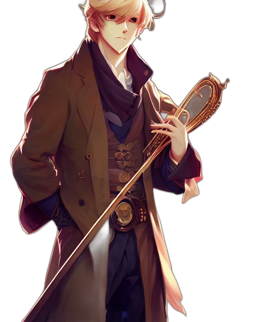 staff, weapon, jacket, sword, concept art, fantasy art, anime, cartoon transparent PNG cut-out