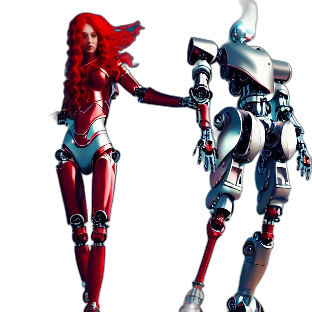 robot, weapon, concept art, 3d render transparent PNG cut-out
