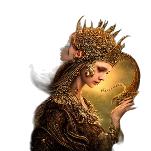 crown, dragon, face, jewelry, fantasy art, concept art, photorealistic, oil painting transparent PNG cut-out