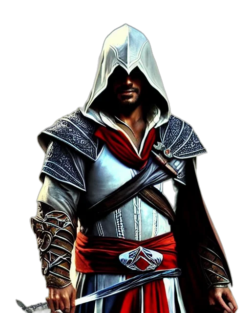 sword, staff, jacket, weapon, concept art, fantasy art, comic book art, 3d render transparent PNG cut-out