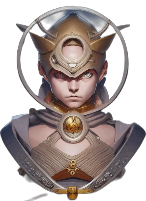 crown, face, staff, mask, concept art, fantasy art, anime, comic book art transparent PNG cut-out