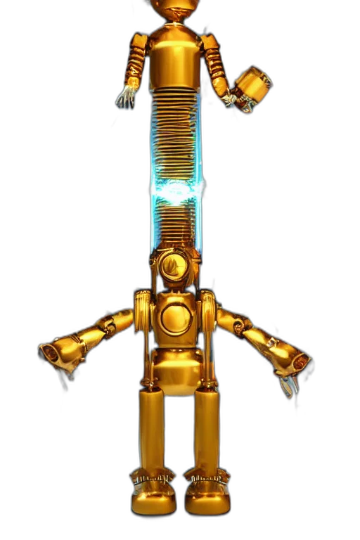 robot, staff, weapon, sword, concept art, pixel art, 3d render, cyberpunk transparent PNG cut-out