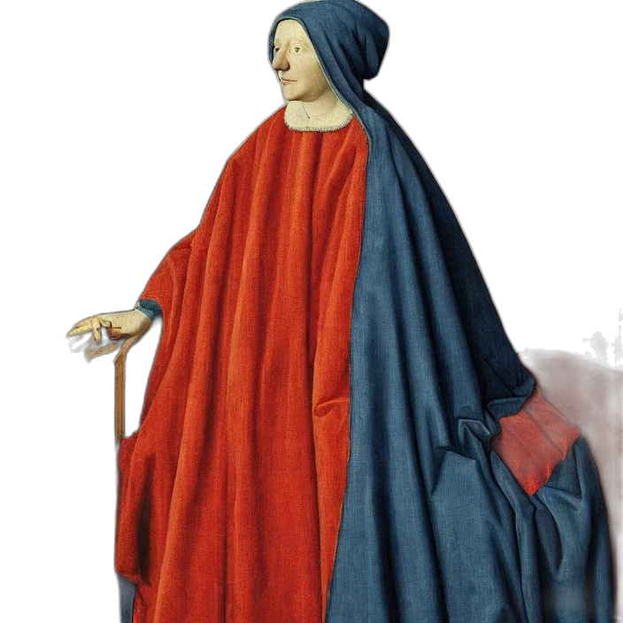 dress, jacket, staff, crown, concept art, 3d render, red, blue transparent PNG cut-out