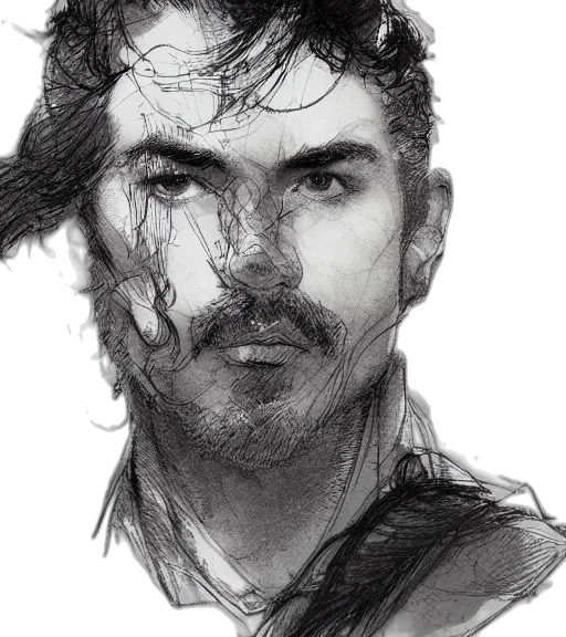 face, hair, photorealistic, pencil sketch transparent PNG cut-out