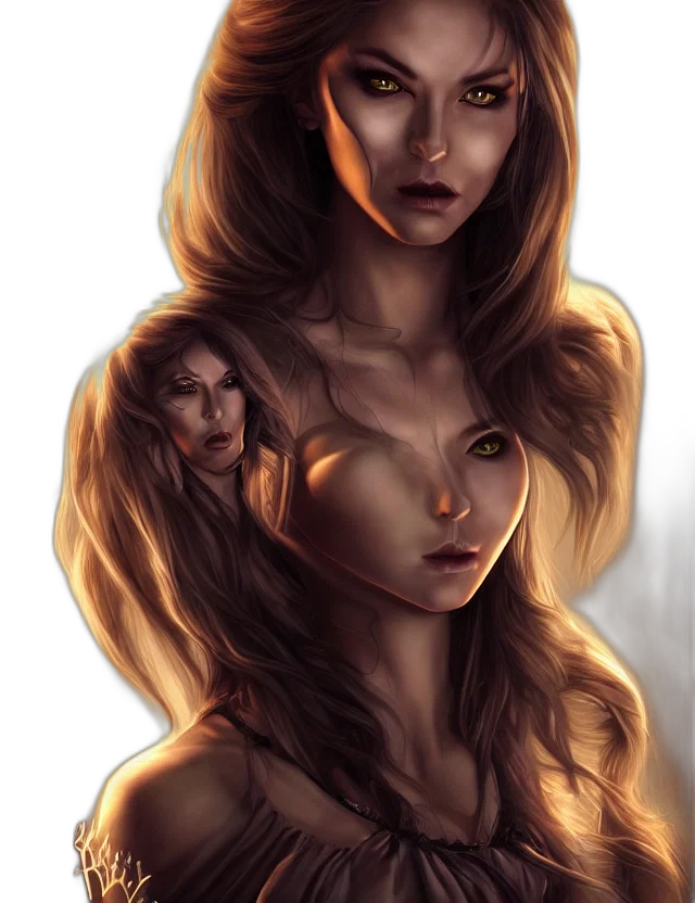 face, hair, fantasy art, comic book art, concept art, photorealistic, fire, neon lights transparent PNG cut-out