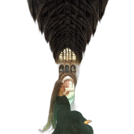 dragon, hair, dress, umbrella transparent PNG cut-out