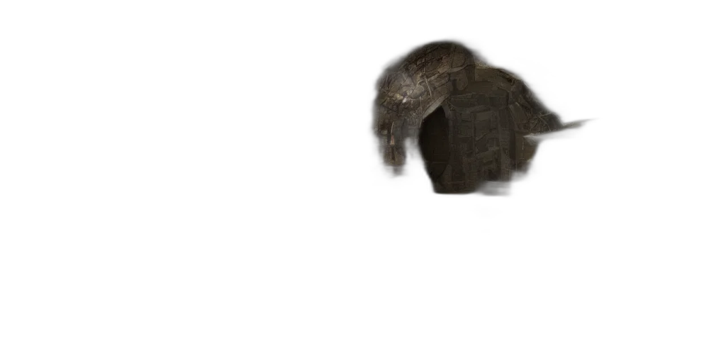 jacket, mask, creature, robot, 3d render, pixel art, concept art, photorealistic transparent PNG cut-out