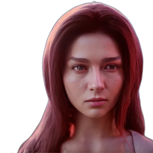 face, photorealistic, concept art, 3d render transparent PNG cut-out
