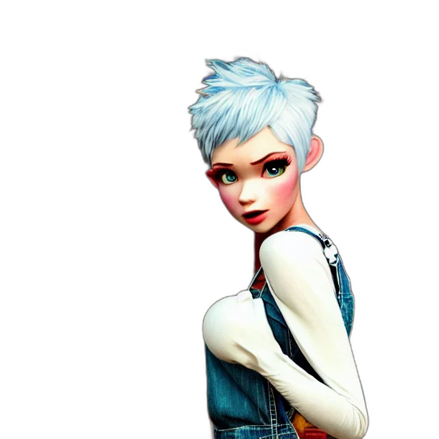 jacket, robot, face, concept art, 3d render, cartoon, fantasy art, blue transparent PNG cut-out