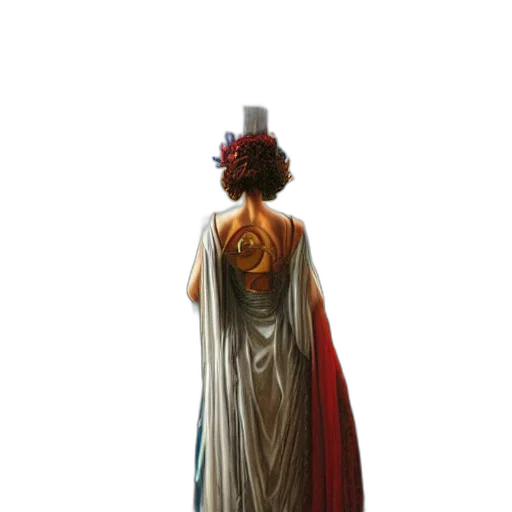 dress, crown, staff, bottle, concept art, fantasy art, 3d render, pixel art transparent PNG cut-out