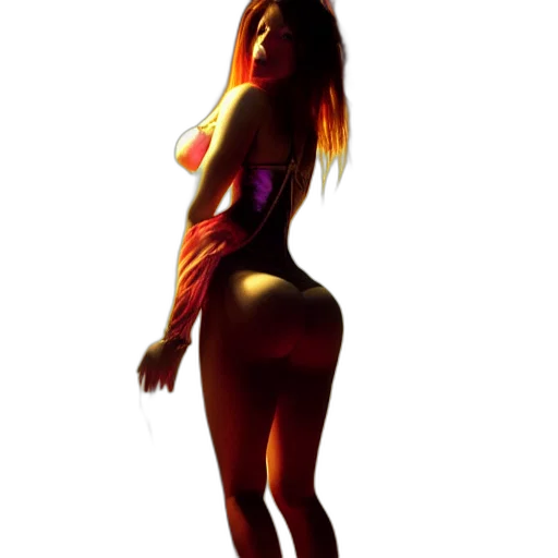 dress, staff, 3d render, concept art, photorealistic, fantasy art, neon lights, fire transparent PNG cut-out