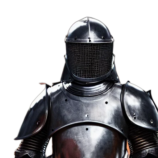 sword, robot, weapon, mask, concept art, 3d render, knight, plate transparent PNG cut-out