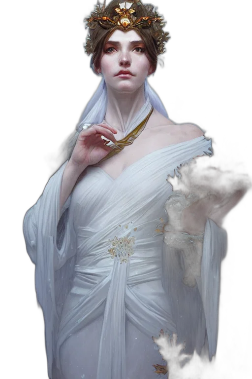 dress, jewelry, staff, crown, fantasy art, concept art, photorealistic, pixel art transparent PNG cut-out