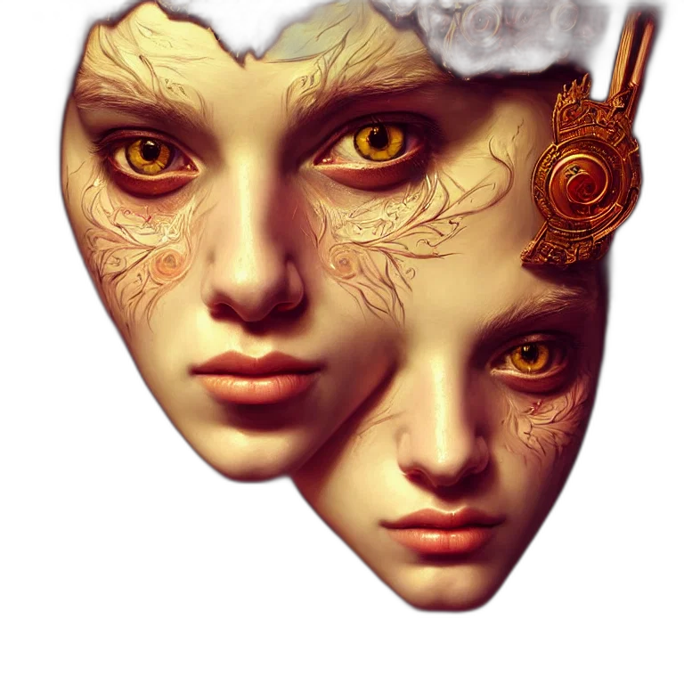 mask, face, jewelry, crown, fantasy art, concept art, photorealistic, pixel art transparent PNG cut-out
