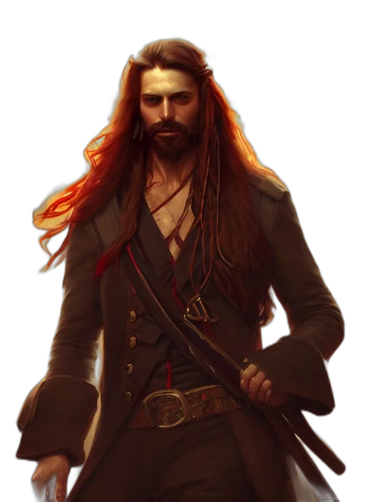 jacket, fantasy art, concept art, photorealistic, comic book art, red, golden, portrait transparent PNG cut-out