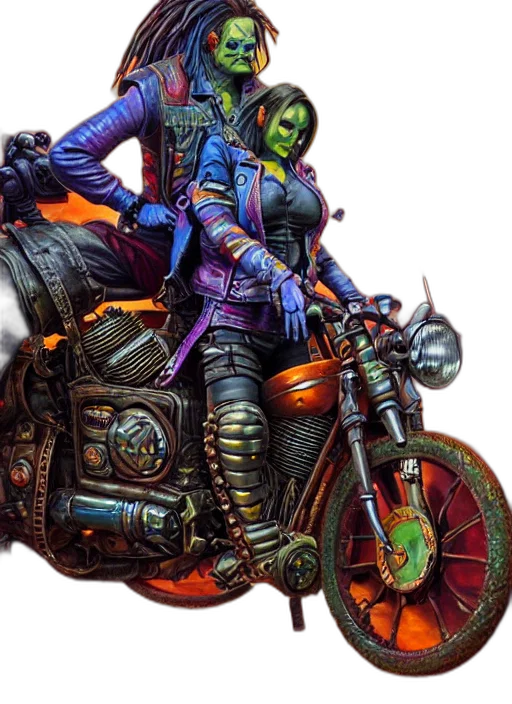 concept art, cyberpunk, comic book art, fantasy art transparent PNG cut-out