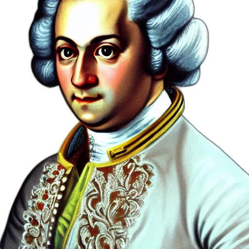 face, staff, crown, photorealistic, oil painting, wolfgang, amadeus, mozart transparent PNG cut-out
